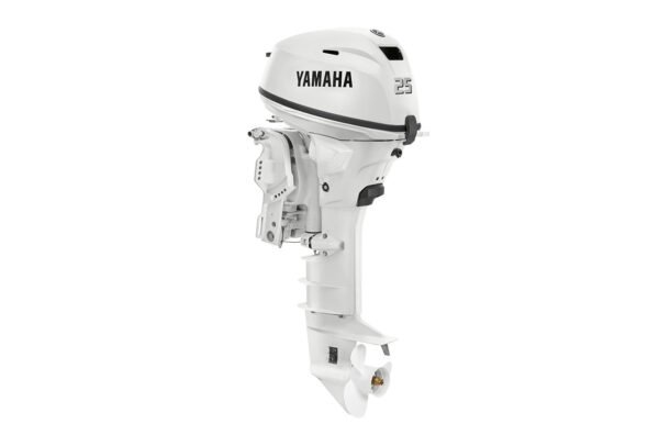 Yamaha 25hp High Thrust Outboard | Remote Mechanical, Electric & Manual Start, 25" Shaft | T25XWTC2 | White