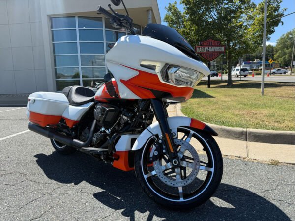2025 Harley-Davidson Road Glide FLTRX Custom White and Orange Denim